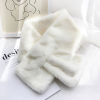 Korean  New Faux Fur Thickening Comfort And Warm Imitation Rabbit Fur Pure Color Scarf sku image 2