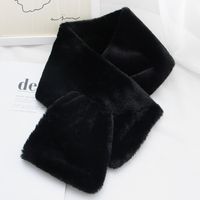 Korean  New Faux Fur Thickening Comfort And Warm Imitation Rabbit Fur Pure Color Scarf sku image 3
