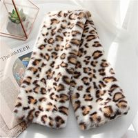 Korean  New Faux Fur Thickening Comfort And Warm Imitation Rabbit Fur Pure Color Scarf sku image 7