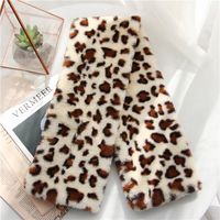 Korean  New Faux Fur Thickening Comfort And Warm Imitation Rabbit Fur Pure Color Scarf sku image 8