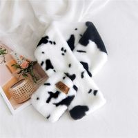 Korean New Wave Dot Plush Collar Warm Fashion Imitation Rex Rabbit Fur Cross Scarf sku image 3