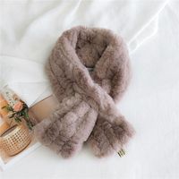 Pure Color Line Plush Korean Long Thickened Warm Double-sided Scarf sku image 5