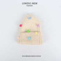 Invierno Espesado Cálido Coreano Color Caramelo Gorro De Punto Color Bola De Lana Gorro De Lana Rizado sku image 19