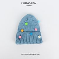 Invierno Espesado Cálido Coreano Color Caramelo Gorro De Punto Color Bola De Lana Gorro De Lana Rizado sku image 12