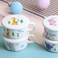 Cartoon Children's Food Supplement Bowl With Lid  Fork And Spoon 3-piece Set main image 5