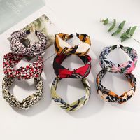 Korean New Floral Cross Fabric Simple Wide-sided Knotted Non-slip Headband main image 1