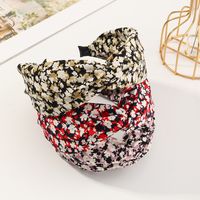 Korean New Floral Cross Fabric Simple Wide-sided Knotted Non-slip Headband main image 4