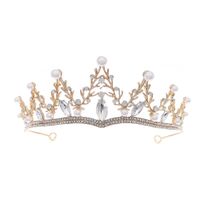 Baroque  Alloy Rhinestone Pearl Crown main image 6