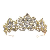 Baroque  Prom Crown Rhinestone Pearl Headband main image 3