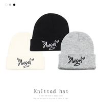 New Korean Fashion Wild Embroidery Letter Couple Knitted Hat main image 1
