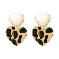 Hot Sale Leopard-print Alloy Heart-shaped Alloy Frosted Earrings main image 6