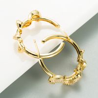 Fashion Creative Snake-shaped Gold-plated Micro-inlaid Zircon Earrings main image 3