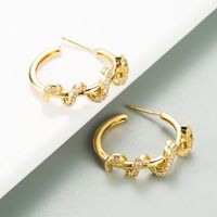 Fashion Creative Snake-shaped Gold-plated Micro-inlaid Zircon Earrings main image 4