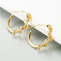 Fashion Creative Snake-shaped Gold-plated Micro-inlaid Zircon Earrings main image 5