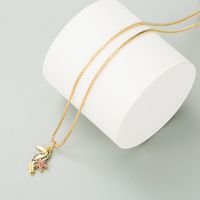 New Trendy Colorful Bird  Copper Inlaid Zircon Simple Necklace main image 3