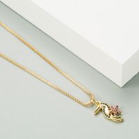 New Trendy Colorful Bird  Copper Inlaid Zircon Simple Necklace main image 4