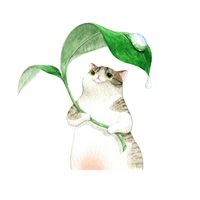 Neuer Cartoon Versteckt Katzenwandaufkleber sku image 1