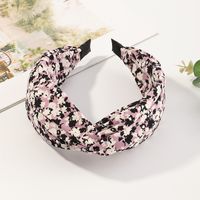 Korean New Floral Cross Fabric Simple Wide-sided Knotted Non-slip Headband sku image 1