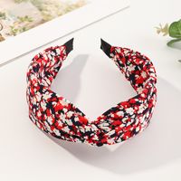 Korean New Floral Cross Fabric Simple Wide-sided Knotted Non-slip Headband sku image 2