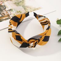 Korean New Floral Cross Fabric Simple Wide-sided Knotted Non-slip Headband sku image 5