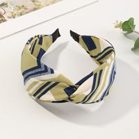 Korean New Floral Cross Fabric Simple Wide-sided Knotted Non-slip Headband sku image 6