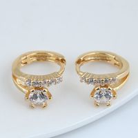 Korean Fashion Sweet Simple Flashing Zirconium  Earrings main image 2