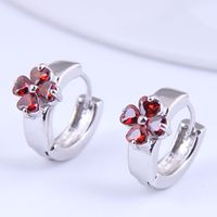 Korean Fashion Sweet Simple Four-leaf Clover Flash Zirconium  Earrings main image 3