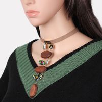 Handmade Jewelry Log Crystal Choker Wooden Velvet Necklace main image 3