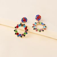 Women's Fashion Geometric Alloy Earrings Inlaid With Colorful Rhinestone  Earrings main image 1