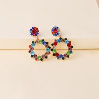 Women's Fashion Geometric Alloy Earrings Inlaid With Colorful Rhinestone  Earrings main image 3