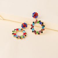 Women's Fashion Geometric Alloy Earrings Inlaid With Colorful Rhinestone  Earrings main image 4