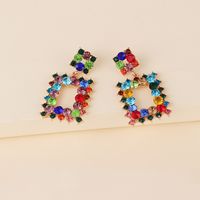 Women's Fashion Geometric Alloy Earrings With Colorful Rhinestone main image 4