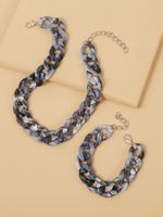 Bohemian Acetate Plate Twist Fashion Necklace Bracelet 2-piece main image 4