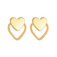 Simple Style Heart Plating Alloy No Inlaid Earrings Ear Studs main image 1