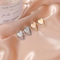 Simple Style Heart Plating Alloy No Inlaid Earrings Ear Studs main image 3