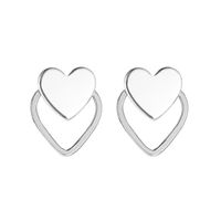 Simple Style Heart Plating Alloy No Inlaid Earrings Ear Studs main image 5