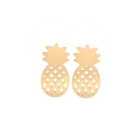 Vente Chaude De Fruits Ananas Creux Or Et Boucles D&#39;oreilles En Argent En Gros main image 1