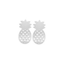 Vente Chaude De Fruits Ananas Creux Or Et Boucles D&#39;oreilles En Argent En Gros main image 3