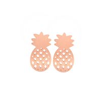 Hot Selling Hollow Pineapple Fruit Gold And Silver Earrings Wholesale main image 4