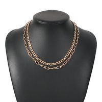 Simple Punk Style Double Layer Retro Alloy Exquisite Necklace main image 6