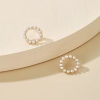 Korean Pearl Simple Circle Earrings main image 1