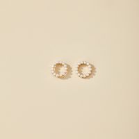 Boucles D&#39;oreilles Cercle Simple Perle Coréenne main image 6