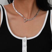 Retro Einfache Perlenlegierung Halskette main image 5