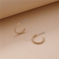 Wholesale Copper Peas Chain C-shaped Earrings main image 3
