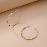 Wholesale Copper Peas Chain C-shaped Earrings main image 4