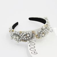 Fashion Style Pearl-studded Rice Beads Particle Geometric Headband main image 3