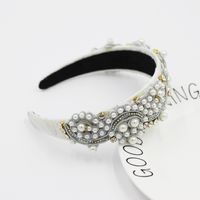 Fashion Style Pearl-studded Rice Beads Particle Geometric Headband main image 4