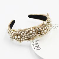 Fashion Style Pearl-studded Rice Beads Particle Geometric Headband main image 5