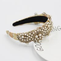Fashion Style Pearl-studded Rice Beads Particle Geometric Headband main image 6