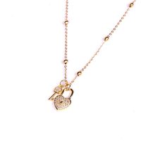 Fashion Heart-shaped Lock Key Creative Pendant Necklace main image 5